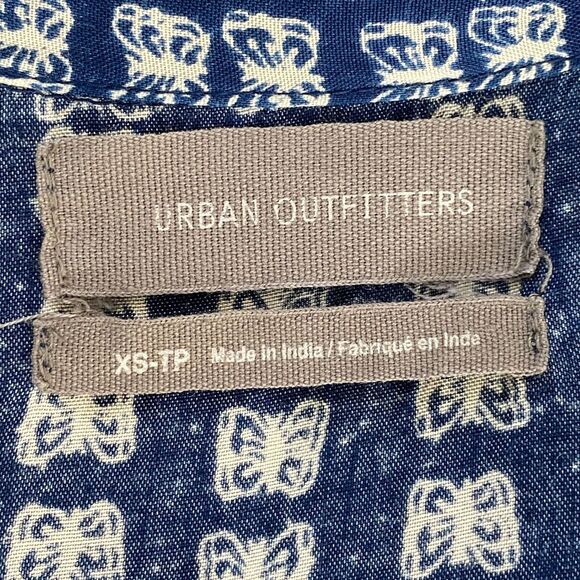 UO Urban Outfitters Butterfly Pattern Mini Tie Waist Wrap Dress Women's Size XS - Picture 3 of 9